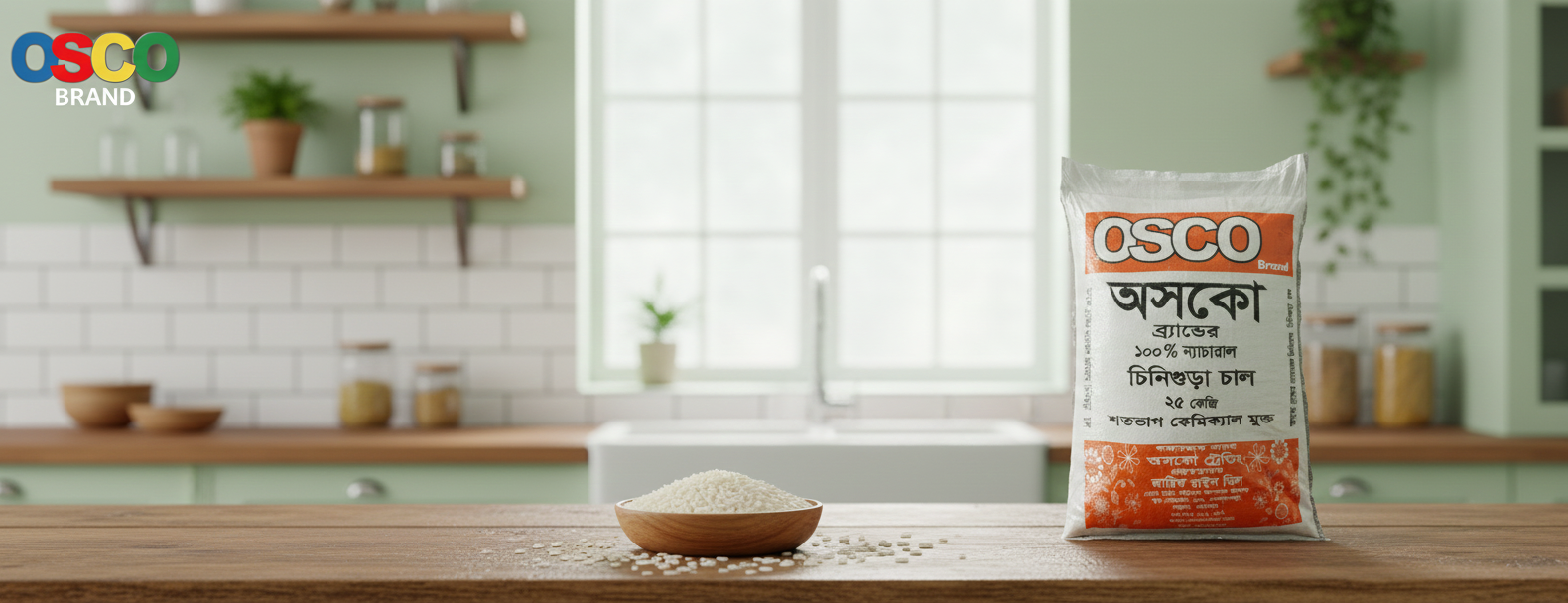 Premium Chinigura Rice(প্রিমিয়াম চিনিগুড়া চাল)-OSCO Brand: সুগন্ধী ও মিষ্টি স্বাদের সেরা পছন্দ
